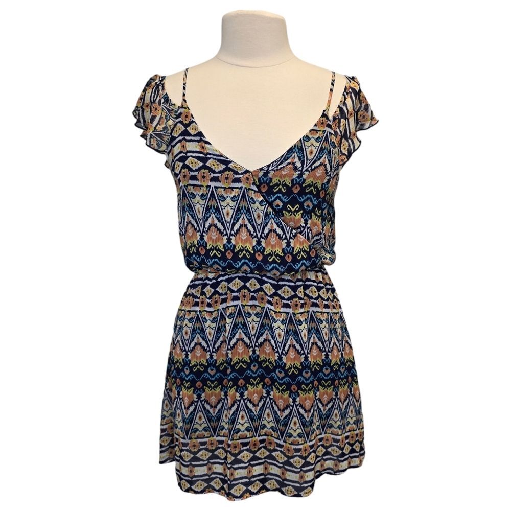 Peach Royal Women's Aztec Print Off Shoulder Mini Dress S
